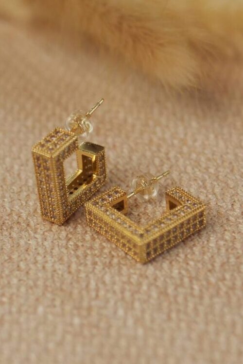 Geometric Crystal Earrings